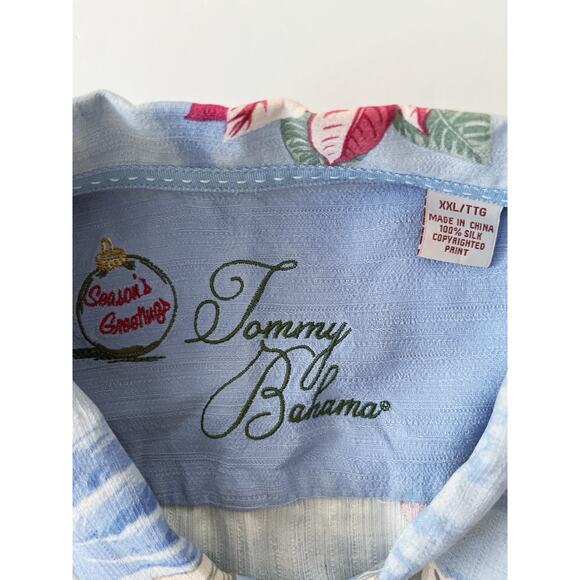 Tommy Bahama Men’s Silk Shirt XXL Holiday Hawaiian Season’s Greetings - Picture 10 of 10